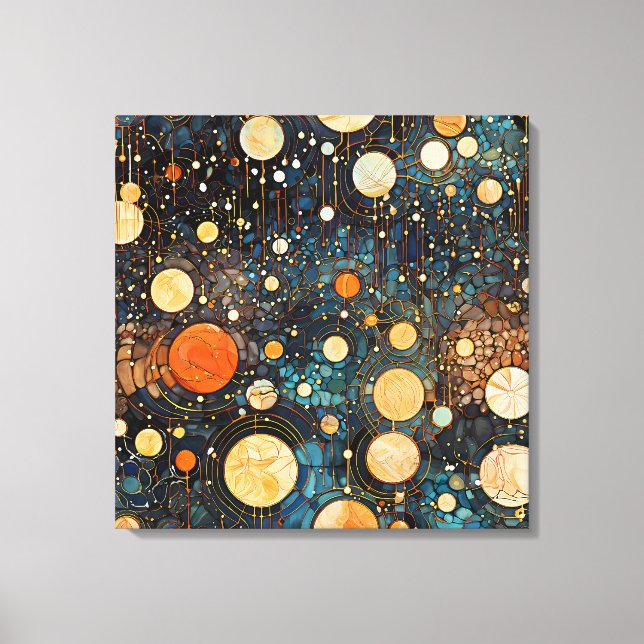 Arte de tela de galaxia dorada celestial (Anverso)
