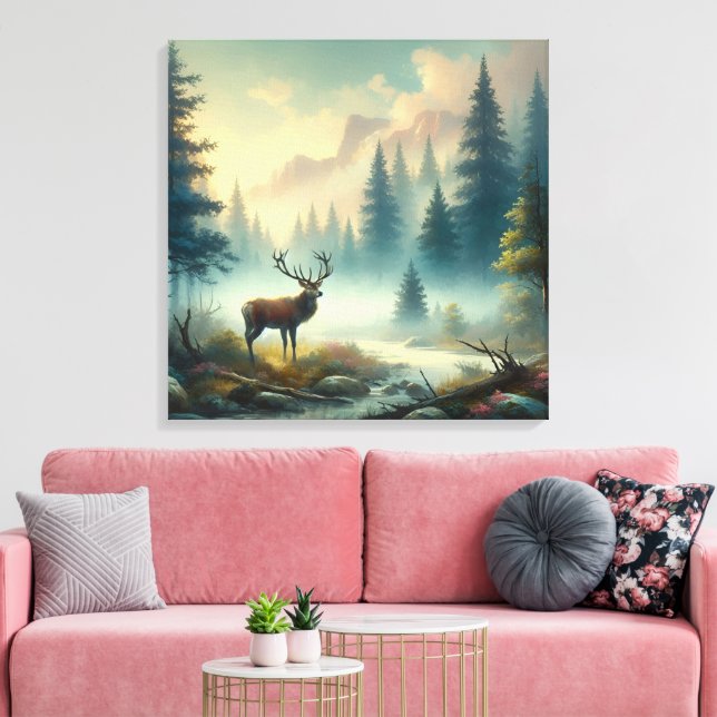 Arte de tela de pintura de aceite Stag (Insitu (Sala de estar))