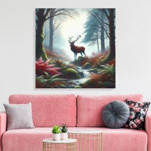 Arte de tela de pintura de aceite Stag
