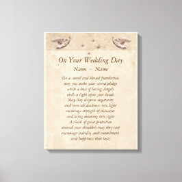 Arte de tela de poema personalizado del día de la