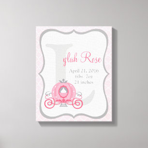 Arte de tela rosa y gris de Princesa