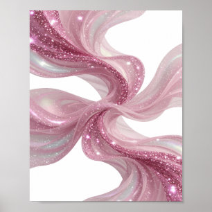 Arte de Texto 3D Brillante Plata OLAS DE GLITTER R