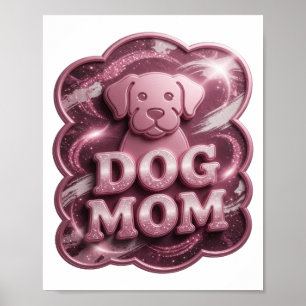 Arte de texto 3D Cool Pink DOG MOM