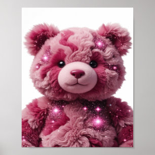 Arte de texto 3D de OSO ESPACIAL rosa llamativo