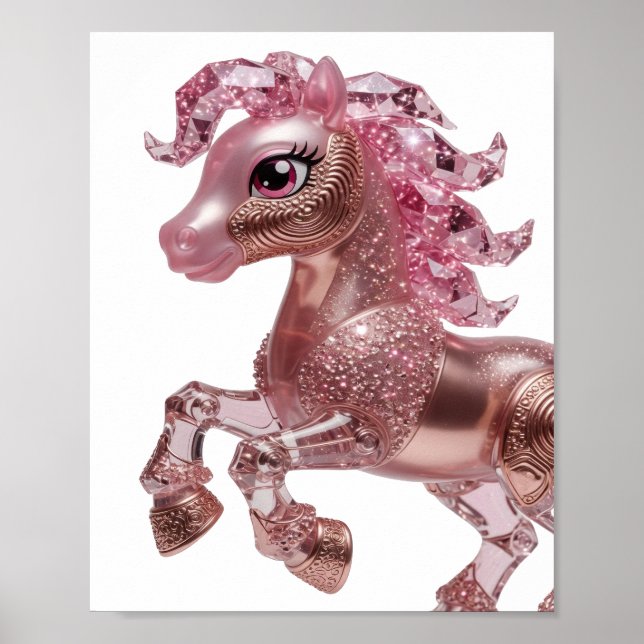 Arte de texto 3D de UNICORNIO ROSA ORO ROJO Platea (Frente)