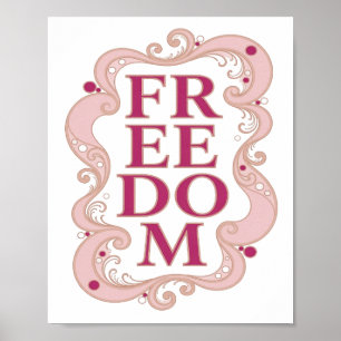 Arte de texto 3D elegante en rosa LIBERTAD