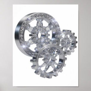 Arte de texto 3D en plata brillante GEMS IN MOTION