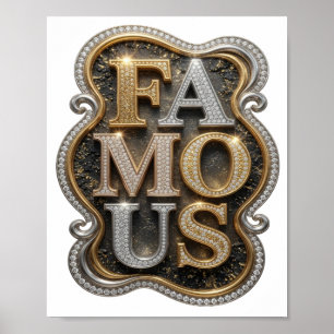 Arte de texto 3D FAMOSO Dorado Elegante