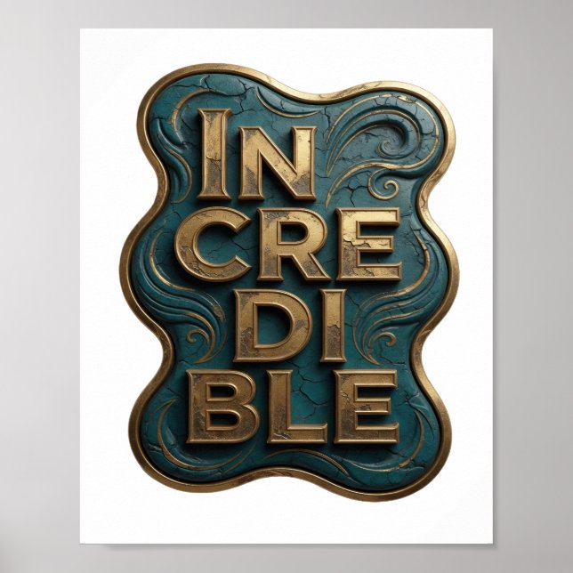 Arte de texto 3D INCREDIBLE de Snappy Gold (Frente)