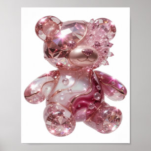 Arte de texto 3D OSO DE PELUCHE DIAMANTE de Plata