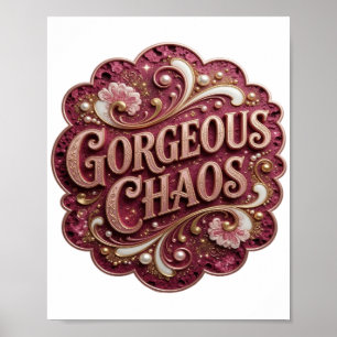 Arte de texto 3D Sharp Gold GORGEOUS CHAOS