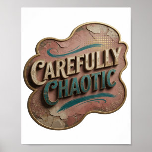 Arte de texto 3D Snappy Gold CAREFULLY CHAOTIC