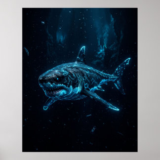 Arte de Tiburón Blanco en Fosa Abisal