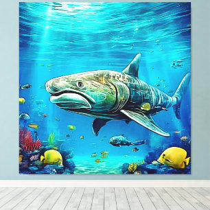 Arte de tiburón depredador del océano