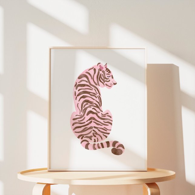 Arte de Tigre con Acuarela Rosa (Subido por el creador)