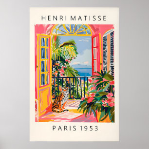 Arte de tigre estilo Matisse impresión rosa player