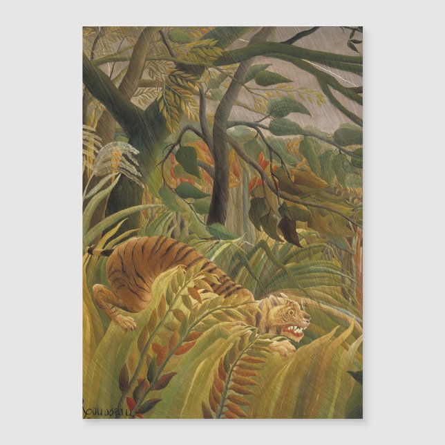 Arte de tigre tropical de la selva de Rousseau (Anverso)