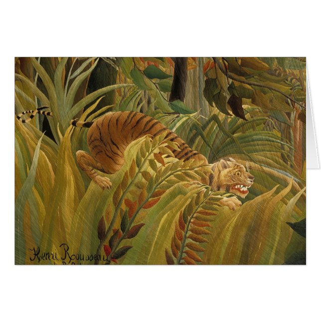 Arte de tigre tropical de la selva de Rousseau (Anverso (Horizontal))