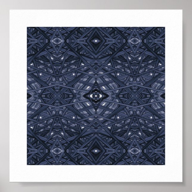 Arte de tinta al alcohol abstracto azul laberinto (Frente)