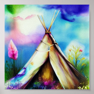 Arte de tinta y agua de tipi