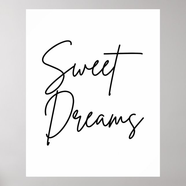 Arte de tipografía de dulces sueños Póster impreso (Frente)