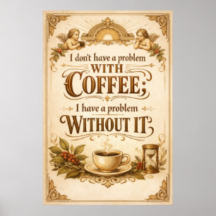 Arte de Tipografía Vintage Problema Sin Café