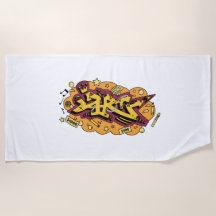 arte de toalla de playa graffiti