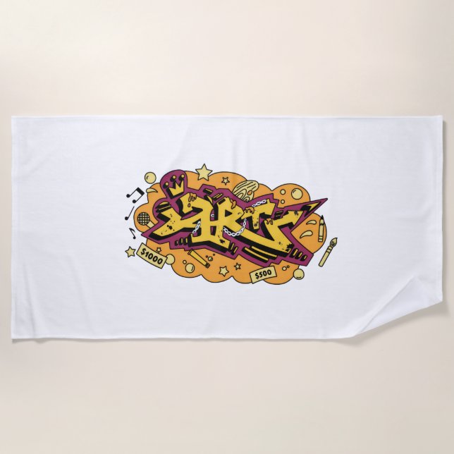 arte de toalla de playa grafiti (Anverso)