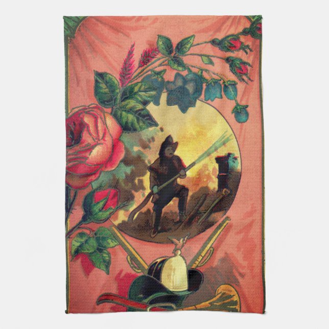 Arte de toallas para bomberos de los años 1880 (Vertical)