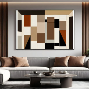 Arte de tonos terrosos de mediados de siglo modern