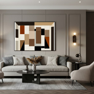 Arte de tonos terrosos de mediados de siglo modern