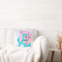 arte de transferencia en cojín decorativo