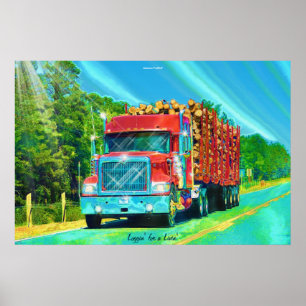Arte de transporte de camiones de tala de autopist