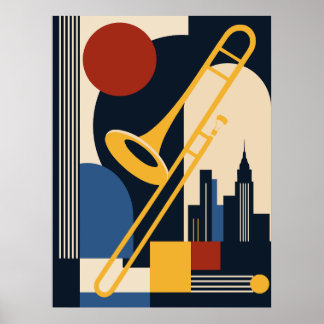 Arte de Trombón de Jazz Bauhaus | Moderno de Mitad