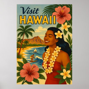 Arte de Turismo de Hawái de Mitad de Siglo