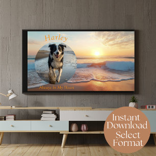 Arte de TV personalizado para memorial de mascota 