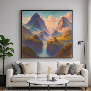 Arte de Twin Peaks al Pastel - Paisaje en Estilo P