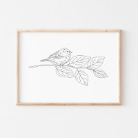 Arte de un lindo boceto de pájaro dibujado a mano