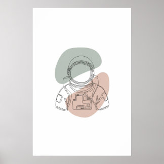 arte de una línea astronauta