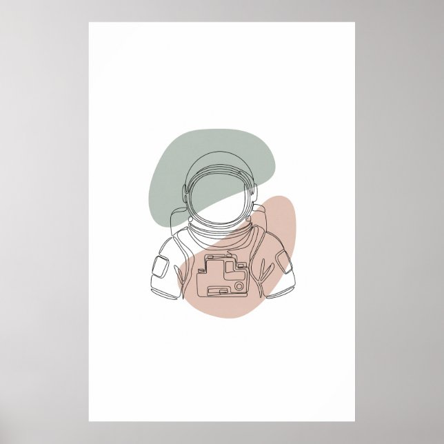 arte de una línea astronauta (Frente)