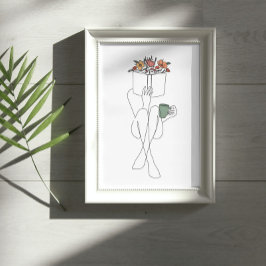 Arte de una sola línea de lectura de un Chica de l