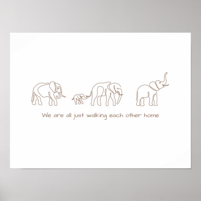 Arte de una sola línea - elefante (Frente)