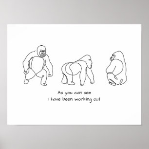 Arte de una sola línea - gorila