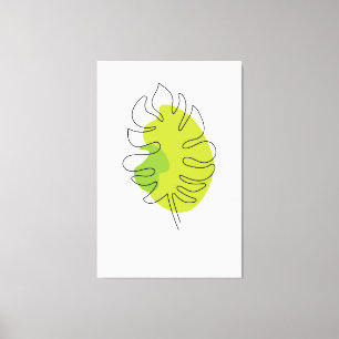 Arte de una sola línea tropical aislado follaje