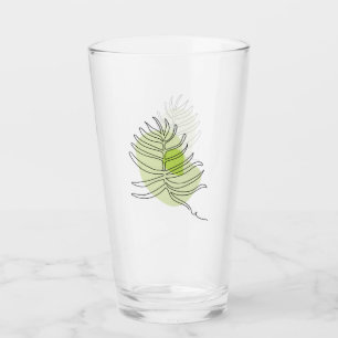 Arte de una sola línea tropical aislado follaje ve