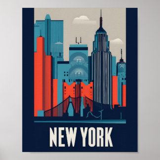 Arte de vectores planos minimalista de Nueva York