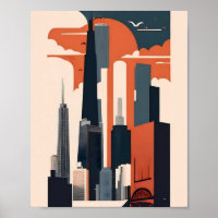 Arte de vectores planos minimalista de Nueva York