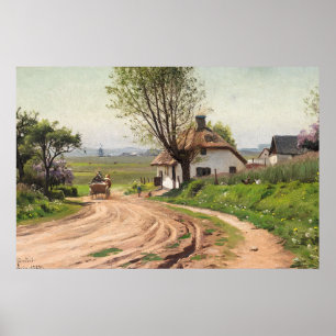 Arte de Verano de Cabaña Rústica de Granja