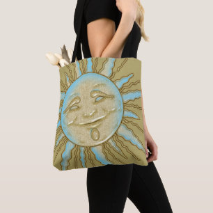 Arte de verano sonriente feliz   Bolsa de Tote