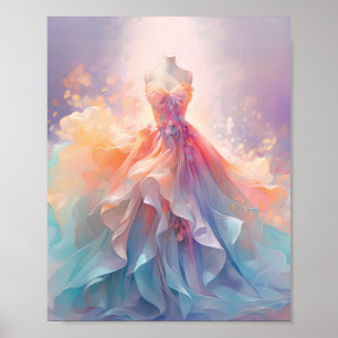 Arte de vestido de alta costura pastel soñador